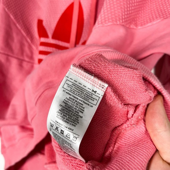 Adidas Women's Clrdo Hooded Sweatshirt Pink Long Sleeve Logo Pullover Size Small - Picture 5 of 9